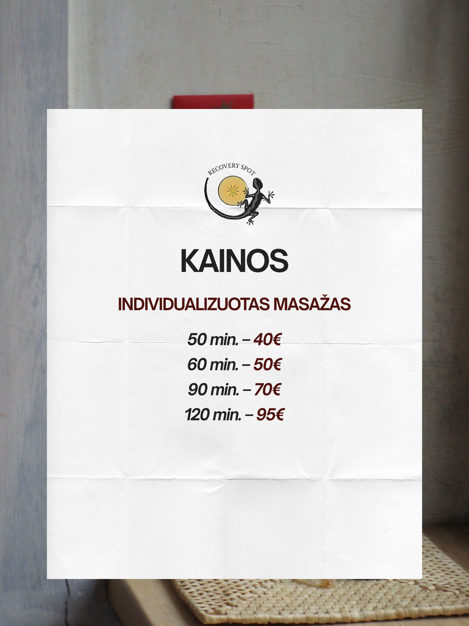 Masažo kainoraštis